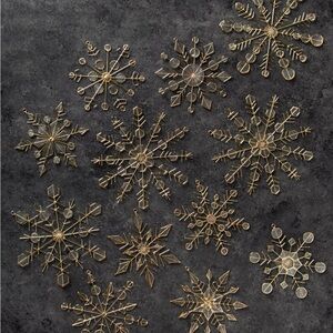 Serena & Lily Balsam Hill Elegant Gold Snowflake Ornaments Set Capiz Collection